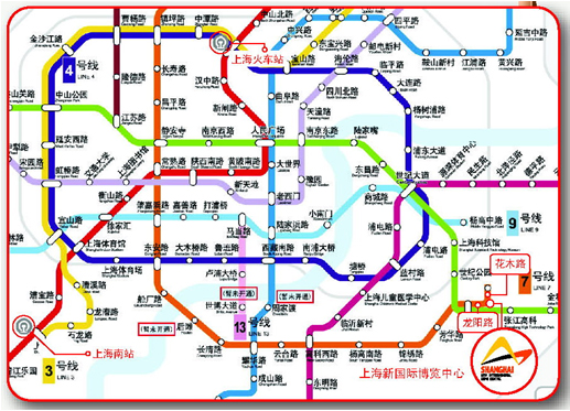 君睿-上海环博会地铁路线图